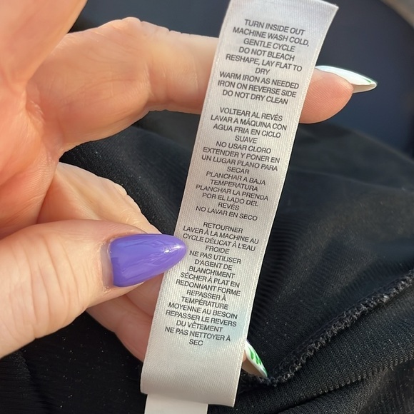 Chico’s Glittery Black Top Metallic 3/4 Sleeves Chicos 3 = XL Silver - Picture 9 of 9